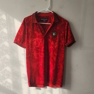 Red Patterned Polo Shirt